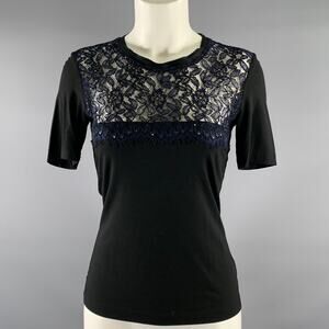 ST. JOHN COLLECTION Size P Black Navy Viscose  Spandex T Shirt Dress Top